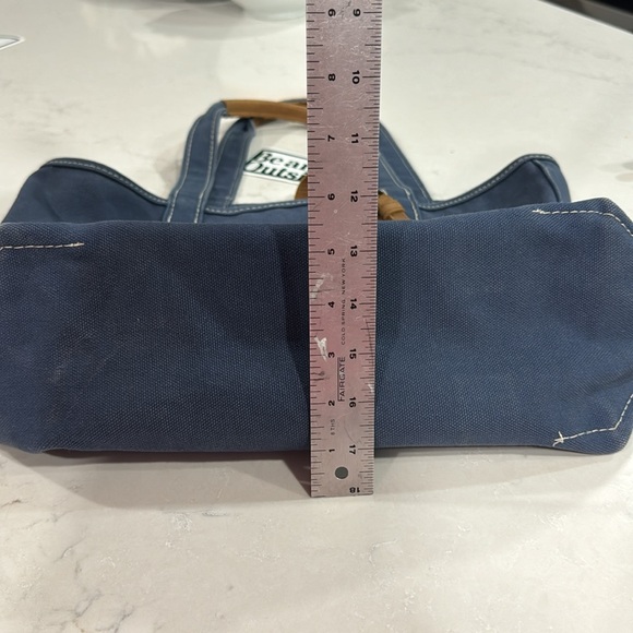 L. L. Bean canvas/denim leather tote bag Maine - Picture 11 of 12
